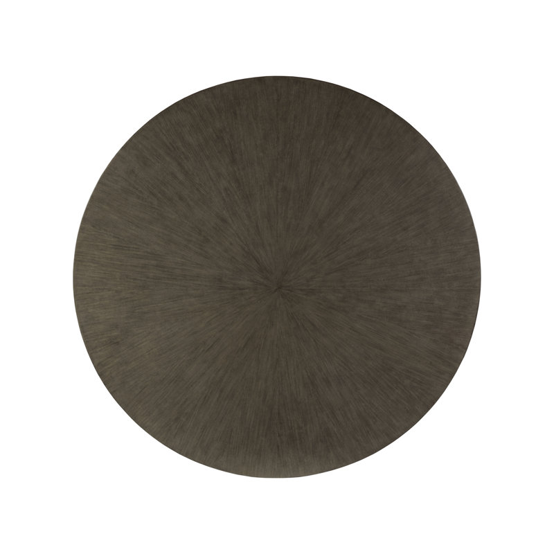 Contemporary Grigio Mahogany Round Dining Table for Six