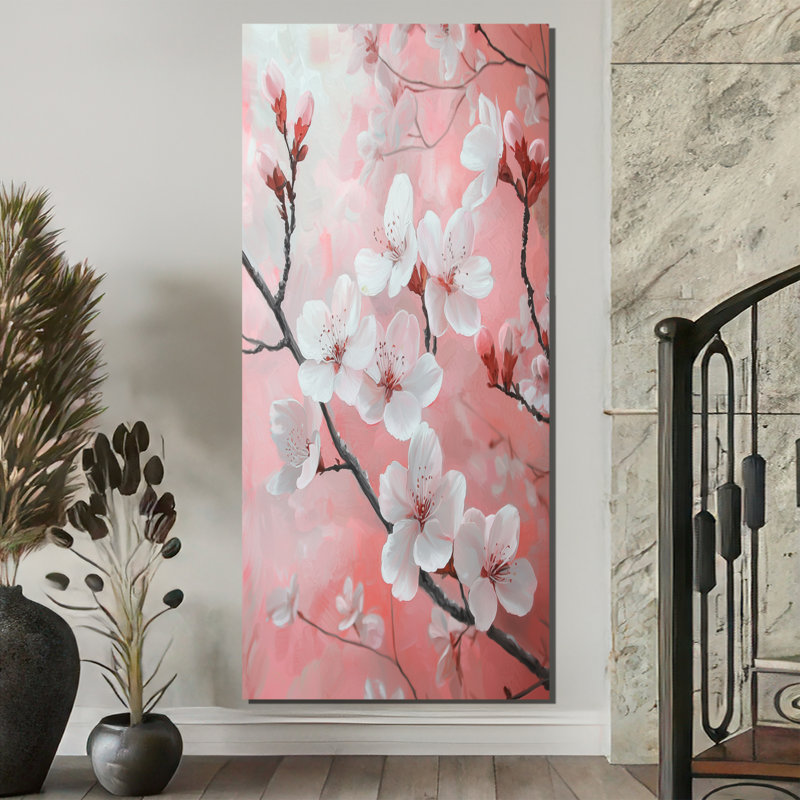 Harrold - Art mural floral, H 60 po x l 28 po, Ne s'applique pas, Toile tendue