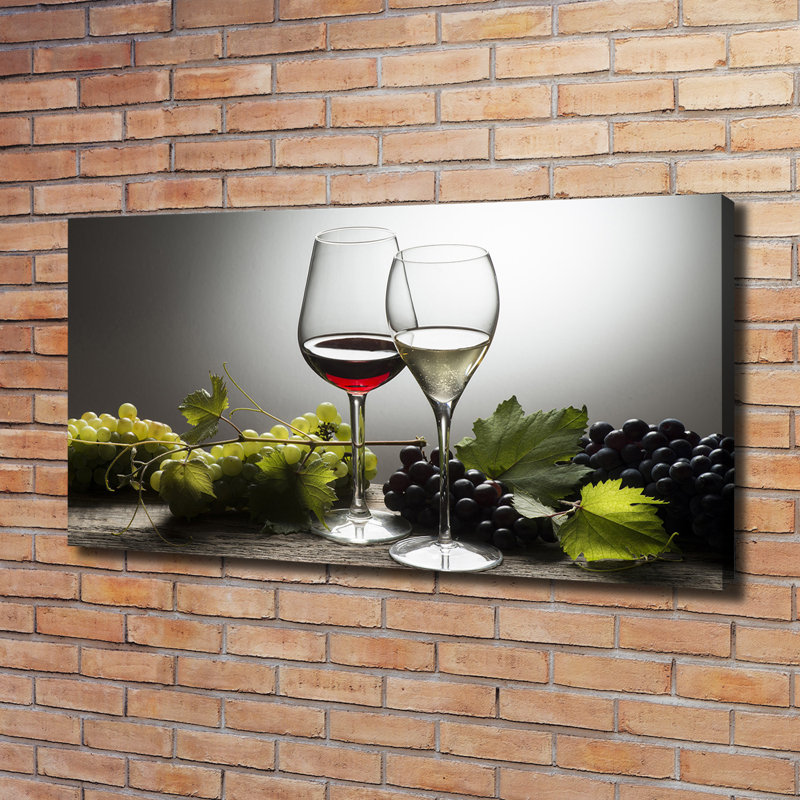 Wine And Grapes - Wrapped Canvas Print