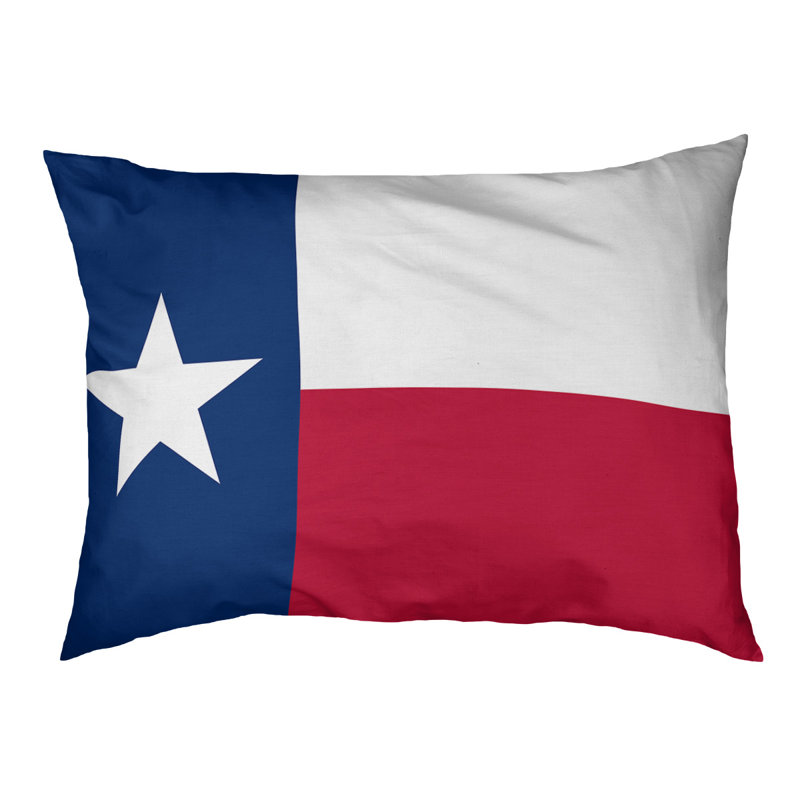 Coussin de concepteur texas flags Burien, L 32,5 po x l 42,5 po, Noir