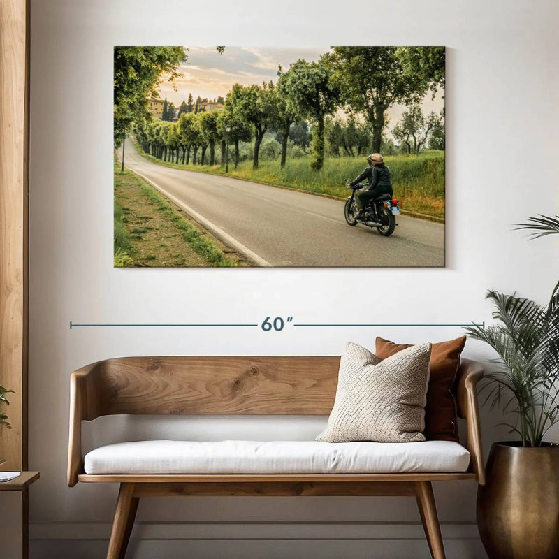 Couple Riding A Motorcycle, 32" H x 48" W
