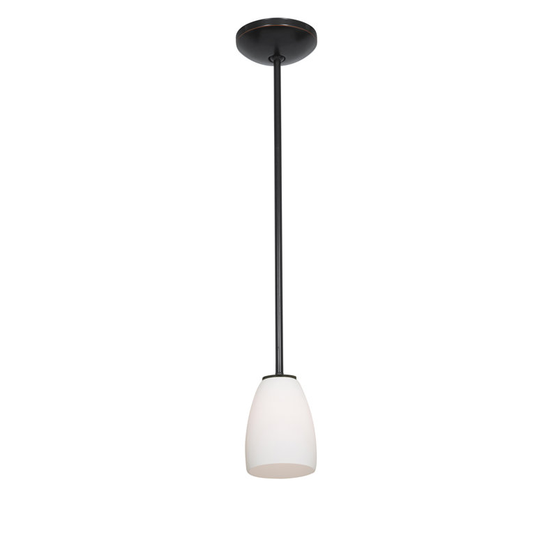 Phinney 1 - Light Single Pendant, Opal, Oil Rubbed Bronze, Rod