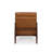 Genuine Italian Leather Square Arm Accent Chair with Solid Oak Wood Frame