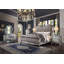 Table de chevet traditionnelle traditionnelle avec 2 tiroirs, finition os rétro, style rococo, parfaite pour un décor de chambre à coucher luxueux