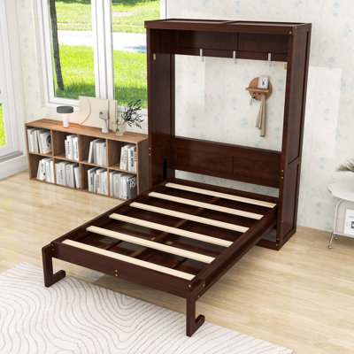 Lit escamotable en bois avec lattes