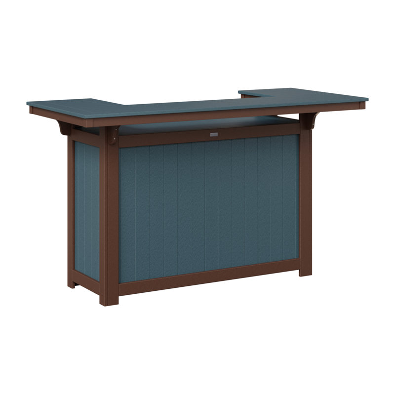 Outdoor Rectangle Bar Table, Slate, Chocolate Brown