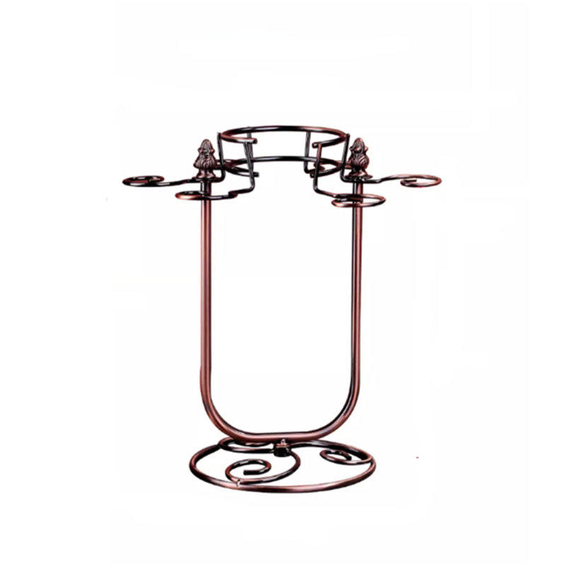 Paisleyann Tabletop Wine Bottle & Glass Rack Copper