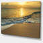 Vagues blanches sous jaune coucher de soleil moderne, reproduction de photo sur toile tendue-26165753-33288061