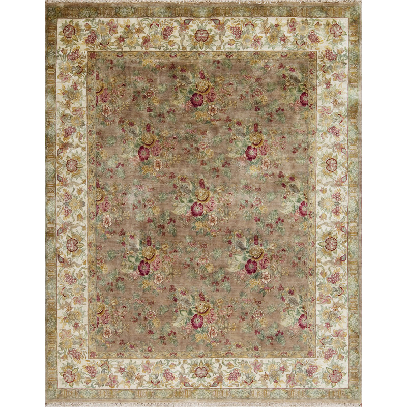 Golden Age Hand Knotted Wool Area Rug, Rectangle 6' x 9'