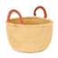 All Natural Bolga Basket with Leather Wrapped Handles