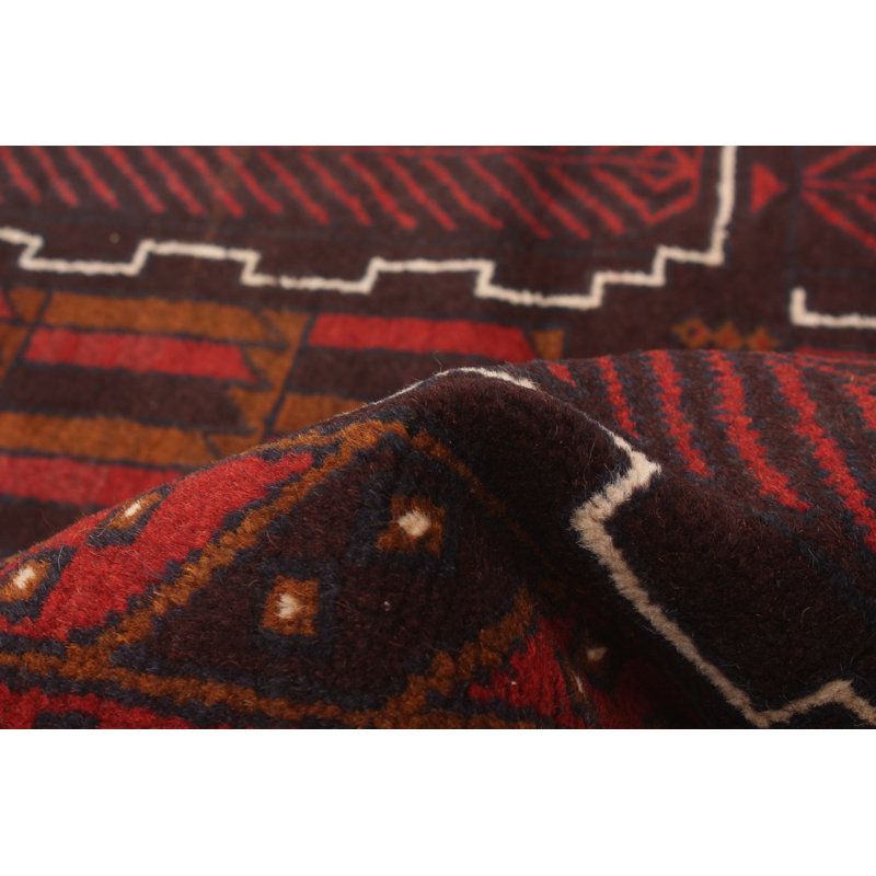 Tapis brun noué à la main 3 pi 5 po x 5 pi 11 po Teimani