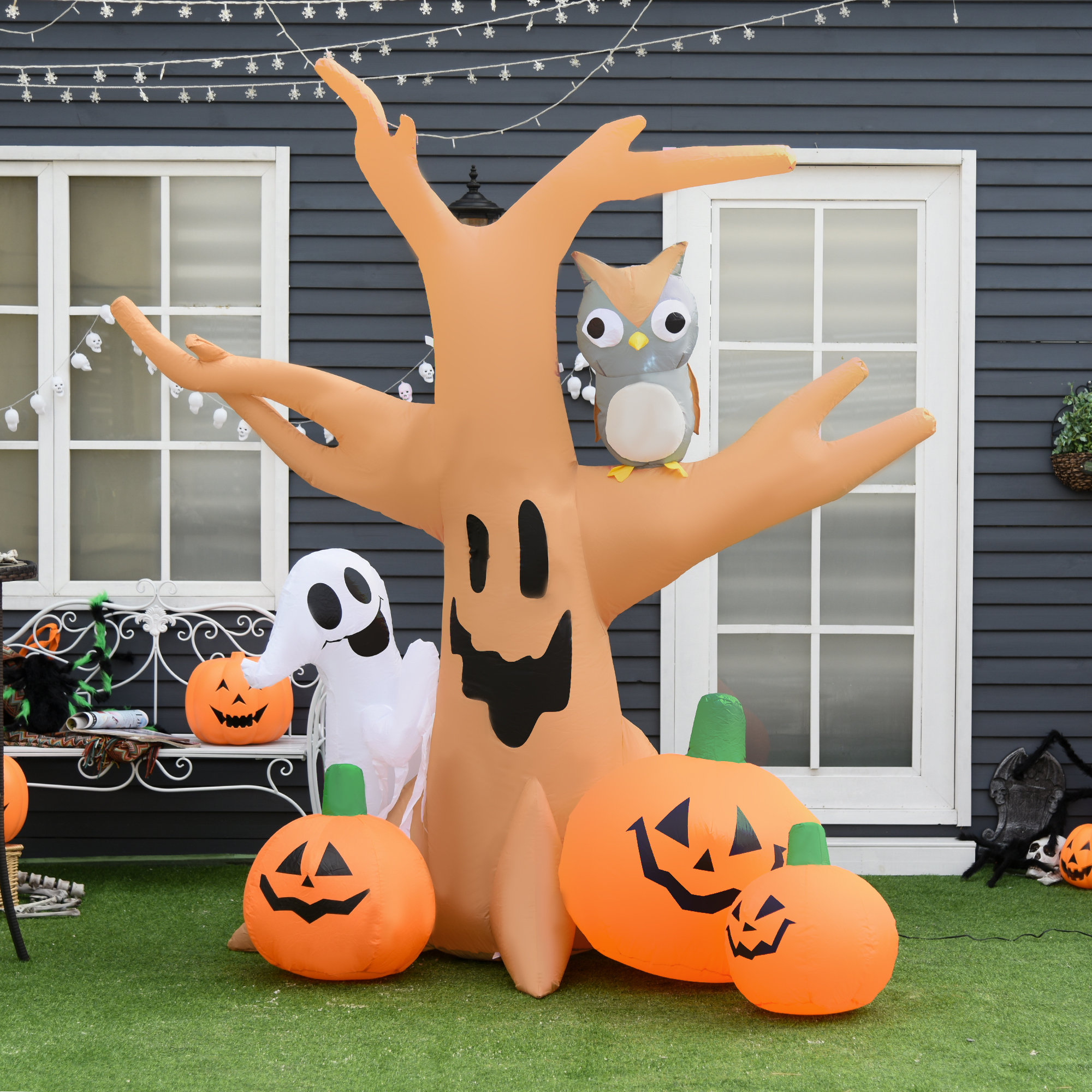 Truck with Jack-O-Lantern Pumpkins Lighted Inflatable The Holiday Aisle