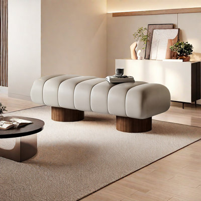 Safron Leather Match Upholstered Bench