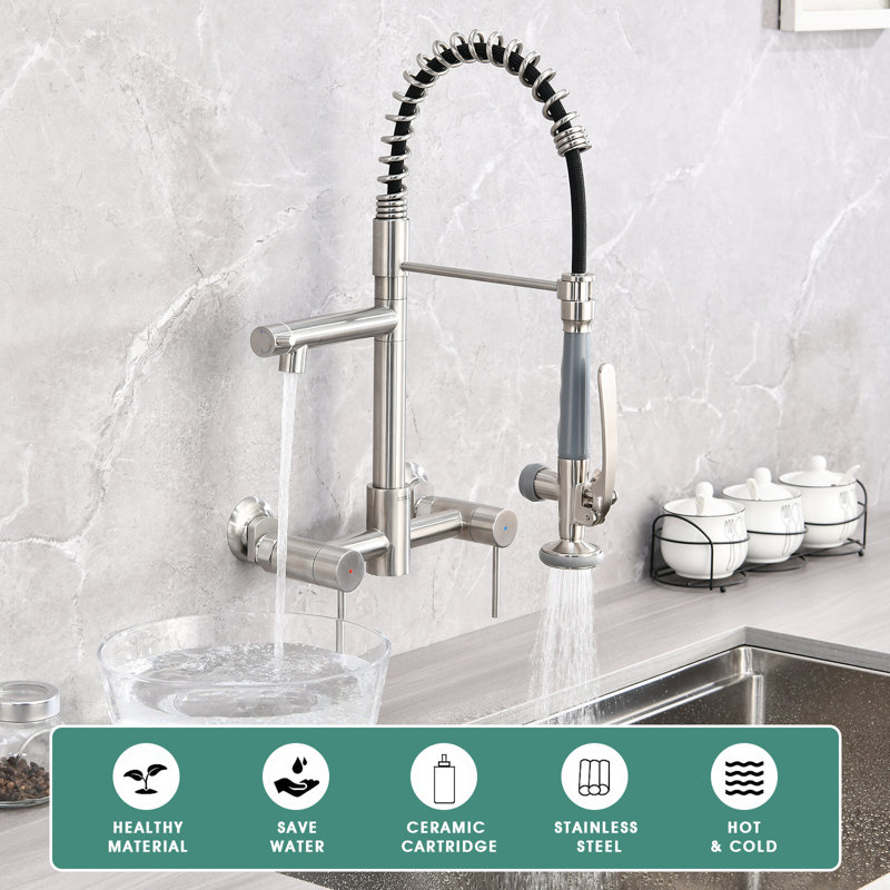 DORNBERG Kitchen Faucet, Brushed Nickel
