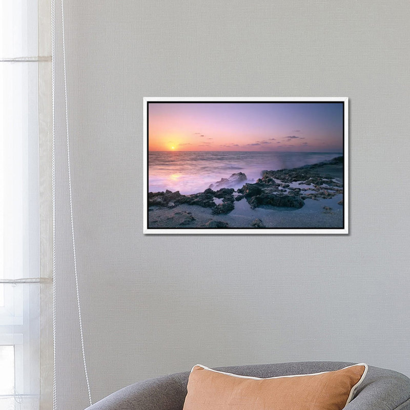 Blowing Rocks Preserve At Sunset, Jupiter Island, Eastern Florida 1 Piece Wall Art on Canvas, 66.04 cm H x 45.72 cm W