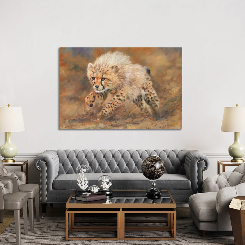 Cheetah Dust 1 Piece Wrapped Canvas Wall Art, 152.5 cm H x 101.5 cm W