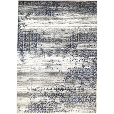 Luxurious Hall Carpet, 2.6 x 4.9 ft, Grey & Blue | 100% Acrylic, 2200 g/m², Pile Height: 0.4 in | Durable & Easy to Clean, Vacuum Safe | Perfect for Entryways, Living Rooms & Cozy Spaces, Stylish and Functional Design