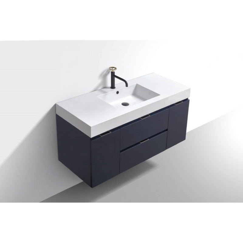Parsonage 47.25'' Single Bathroom Vanity with Acrylic Top, Blue