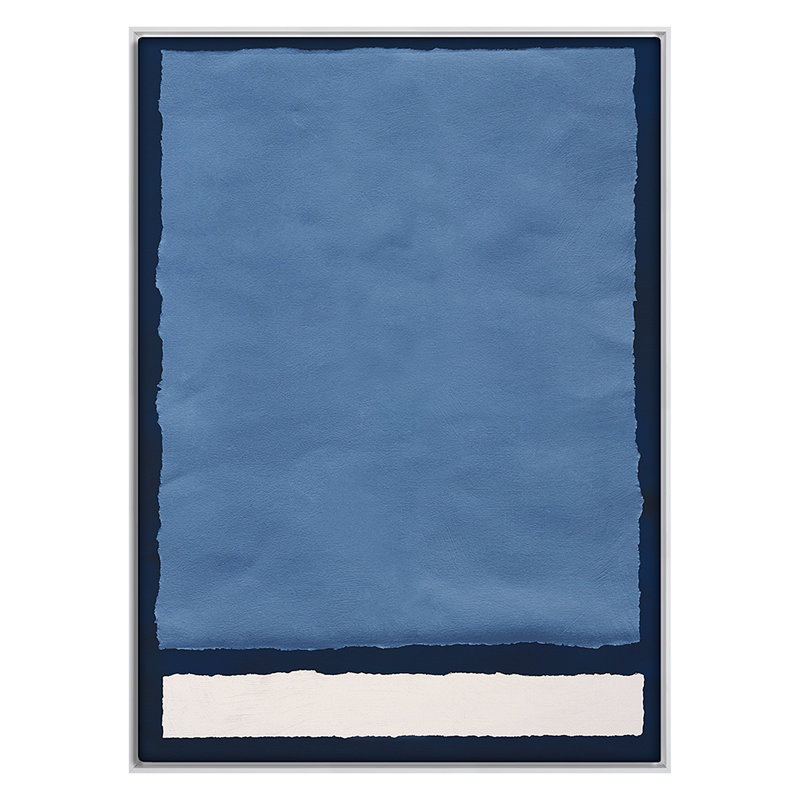 «Blue Colorblock 4» par Kyle Goderwis, reproduction sur toile flottante