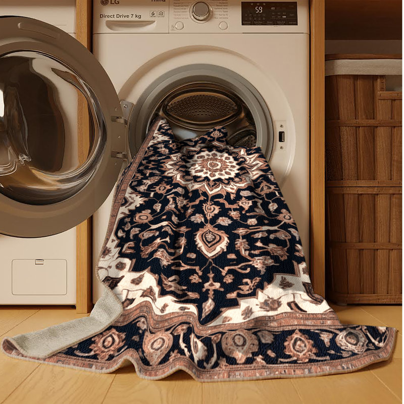 Tapis brun lavable à la machine, Rectangulaire 2 pi x 3 pi