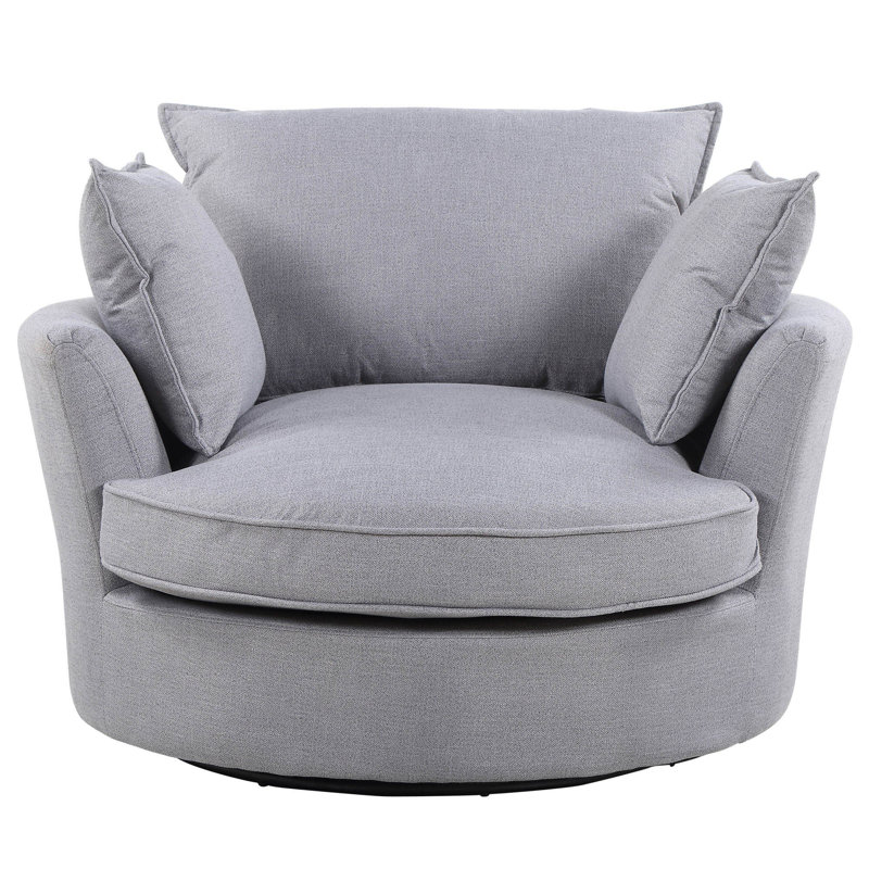 Lansdale Upholstered Swivel Accent Chair, Grey