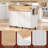 Fluted Kitchen Island With 2 Drop Leaf, Storage Cart With Power Outlet, 4 Doors, Spice Rack, Rolling Island Table, Wood-Grain Top, Curved Edge, White | Gift Idea-1294744694