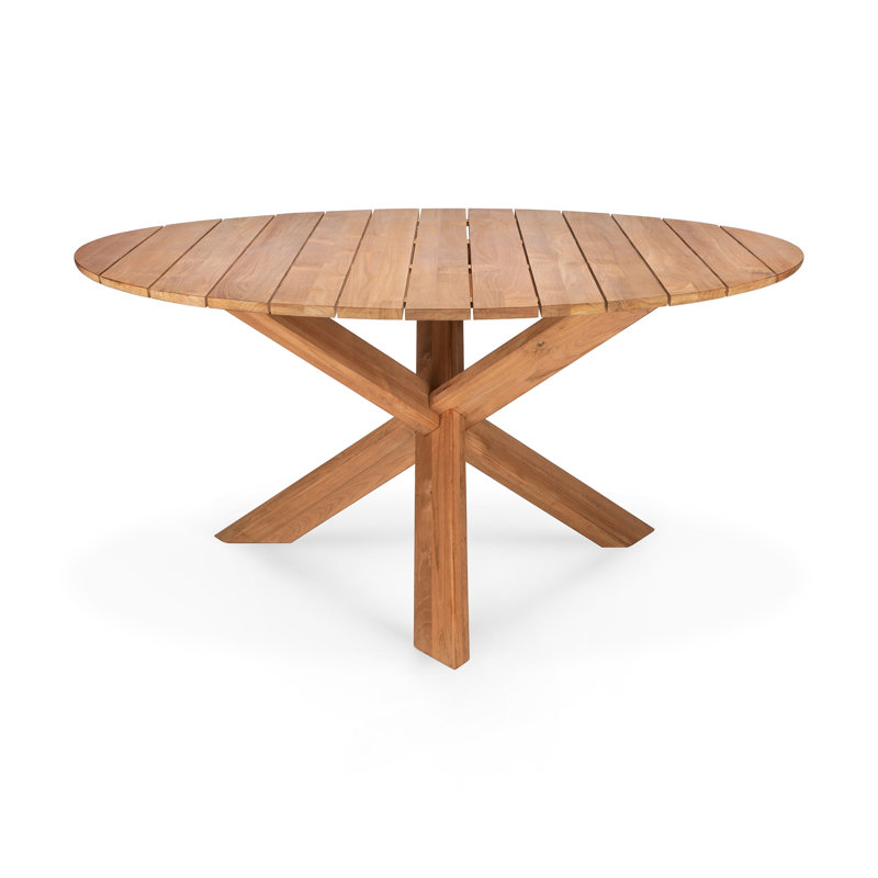 Outdoor Round Teak Dining Table, 53.5" Diameter