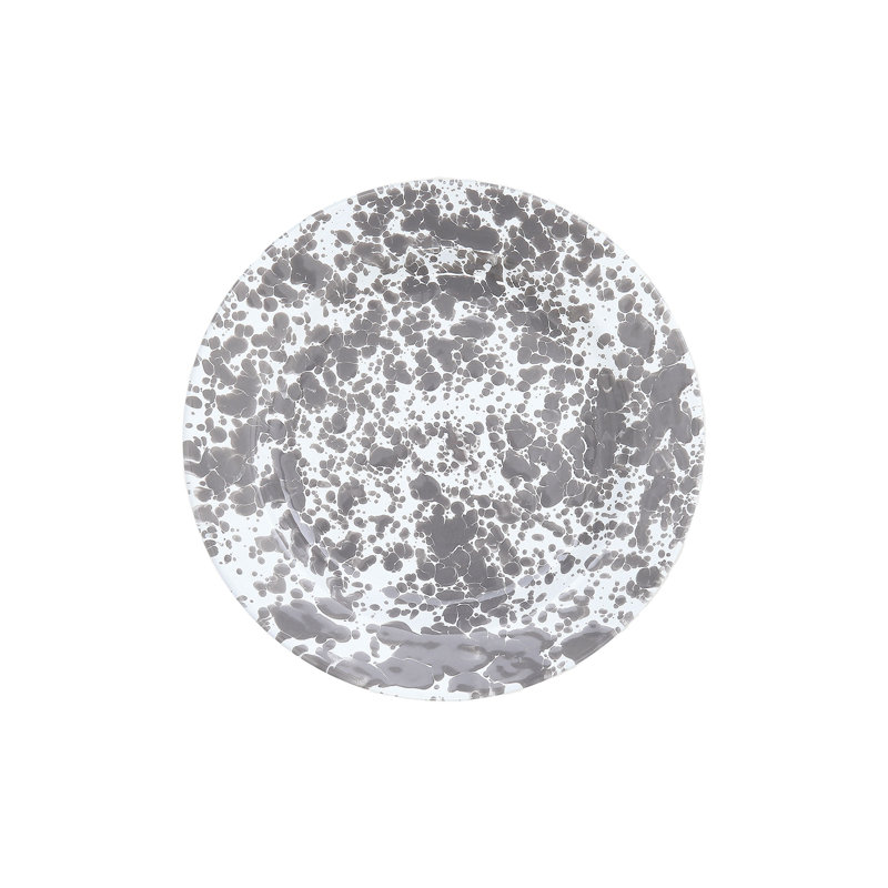 Splatter Dinner Plates, Red, Gray