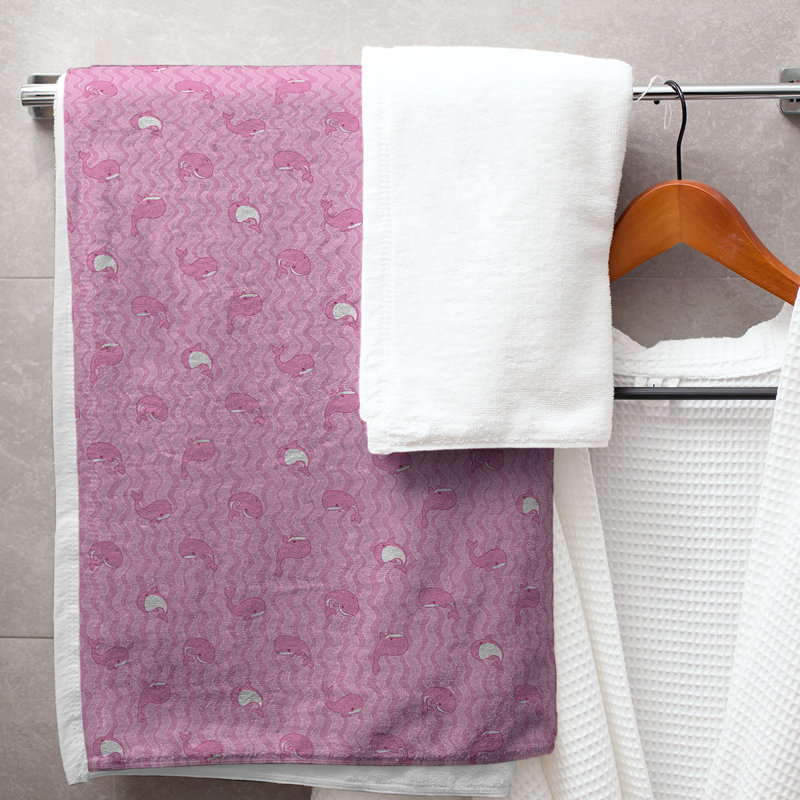 Serviette de bain katelyn elizabeth baleines, Rose