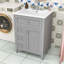 Meuble-lavabo 4 tiroirs avec lavabo en céramique, tablettes réglables et armoire de rangement-1342395656