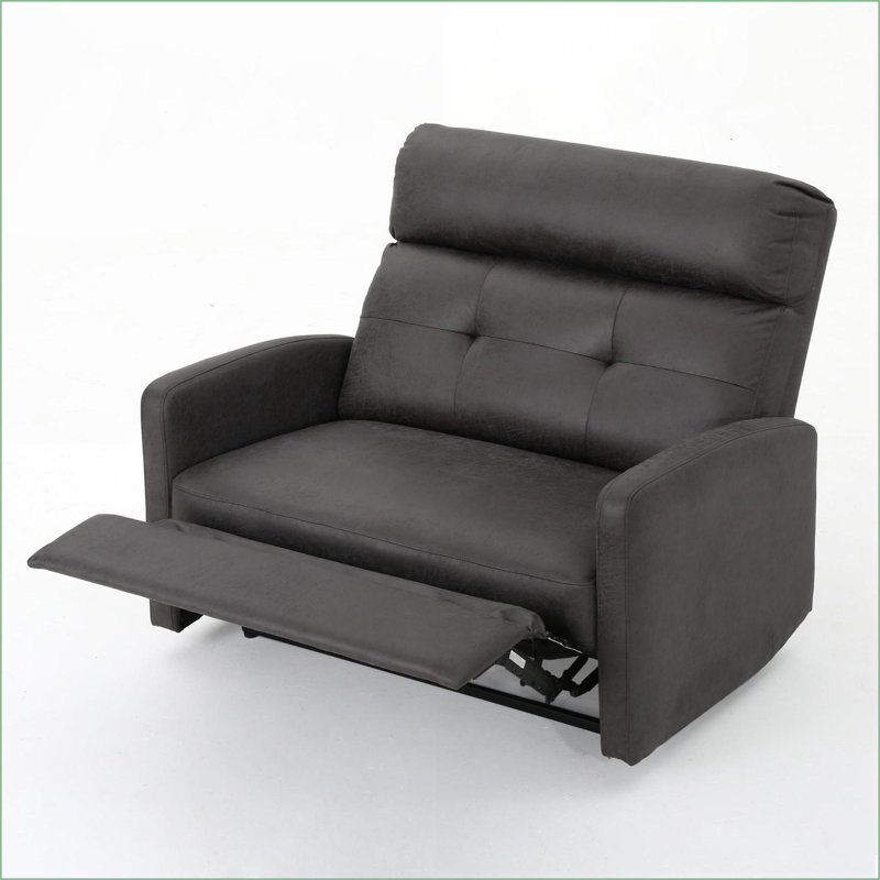 Causeuse inclinable, canapé inclinable à inclinaison zéro moderne pour petits espaces | Ardoise | Microfibre