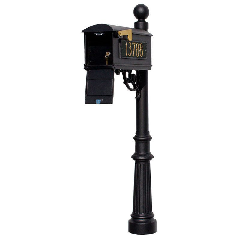 Lewiston Aluminum Post Mounted Mailbox, Yes