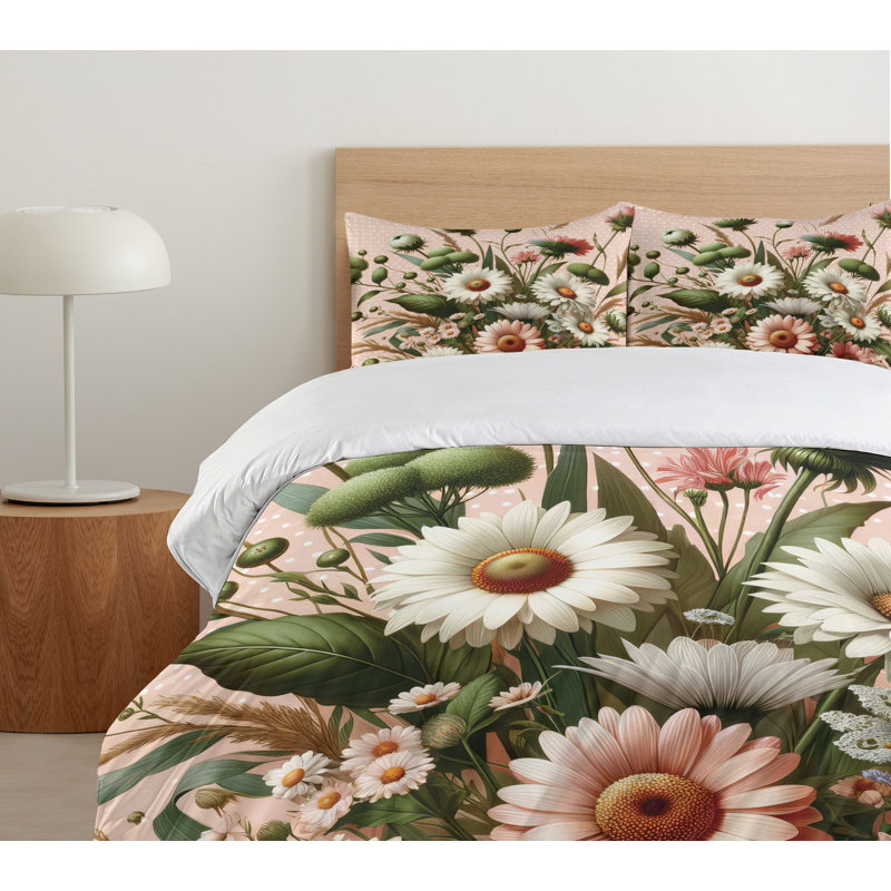 Floral Eucalyptus Duvet Cover, King Duvet Cover + 2 Standard Shams