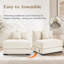Canapé d'angle modulaire Cloud surdimensionné de 234 cm (92 pouces) avec pouf, tissu velours côtelé doux, assise profonde, larges accoudoirs, design ergonomique, 6 coussins décoratifs, montage facile, couleur crème-1188003060