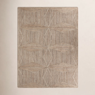Knox Beige Hand-Woven Geometric Jute Rug