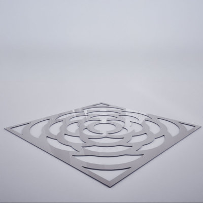 Edinburg Decorative Fretwork Acrylic Wall Panels, Large, 23 3/8"W x 23 3/8"H x 1/8"T, Grey