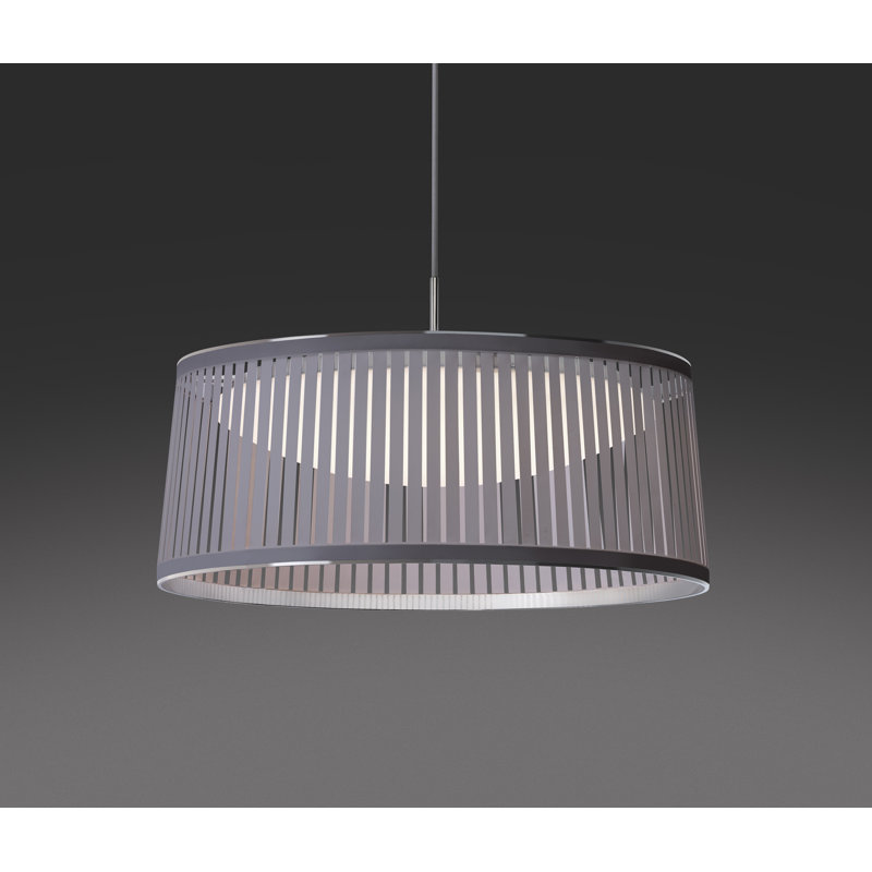 Solis Drum Pendant, Silver, 10" H x 24" W x 24" D