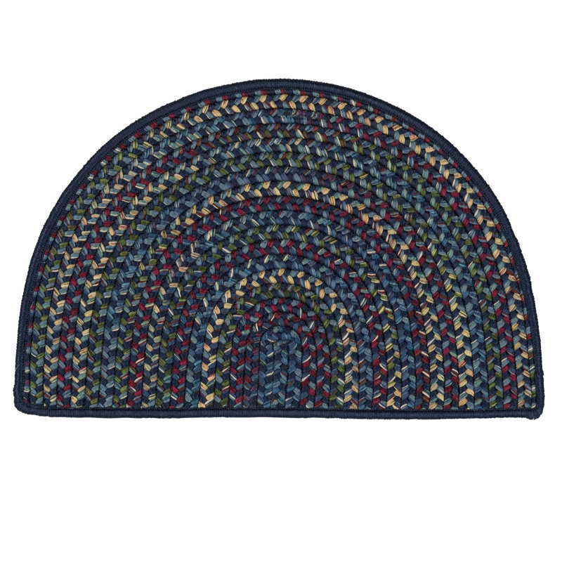 Tapis de cuisine Shick, Bleu marine, Demi-cercle de 2 pi 7 po x 3 pi 10 po