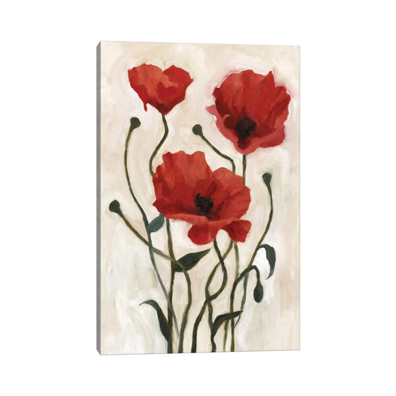 Poppy Bouquet I by Emma Scarvey - Wrapped Canvas Print, 101.6 cm H x 66.04 cm W x 3.175 cm D