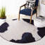 Faux Hide Atze Machine Washable Area Rug In Ivory & Blue-1376672247