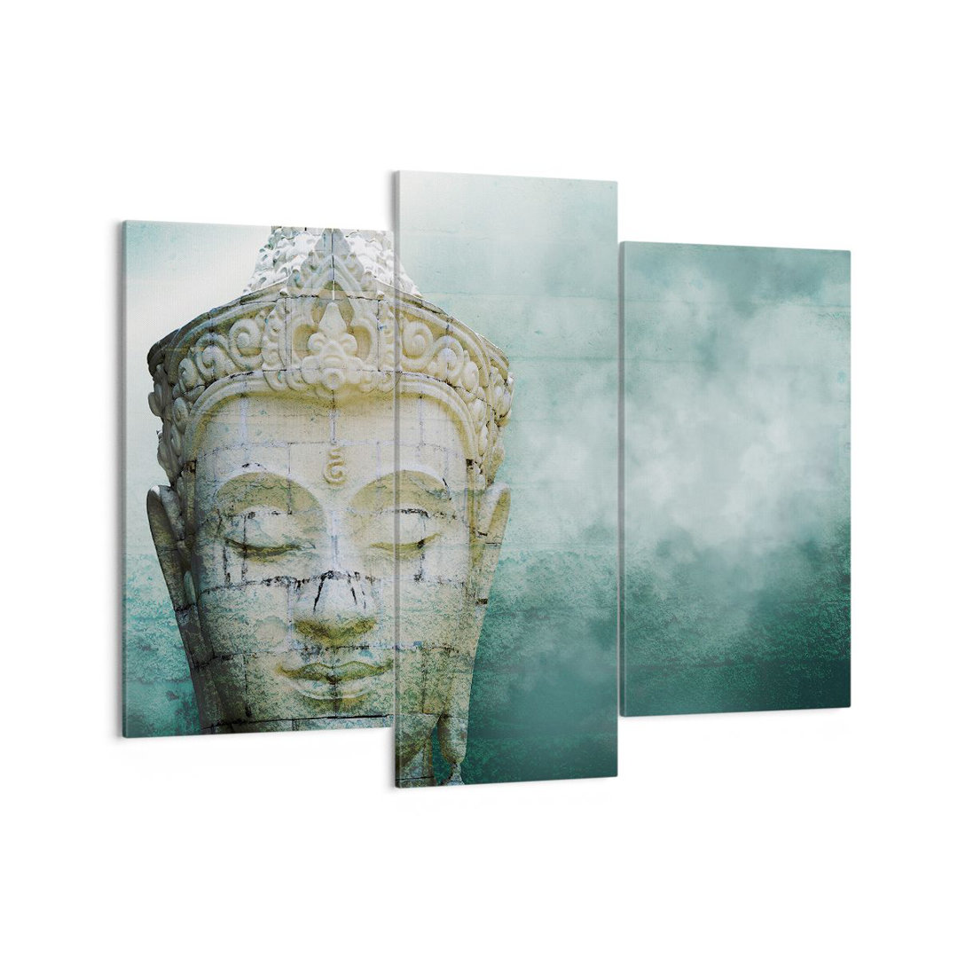 3-tlg. Leinwandbilder-Set Buddha Graphics Turquoise