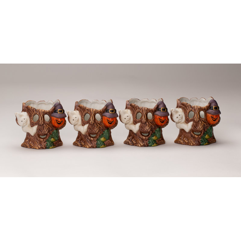 Ensemble de 4 porte-votives Halloween Ghost
