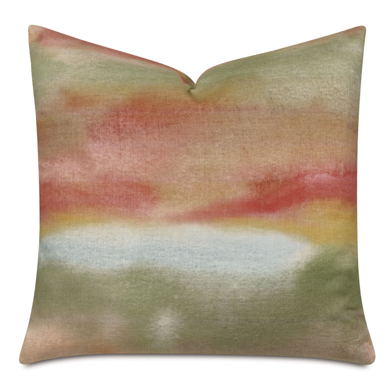 Cassie Square Ombre Cotton Blend Throw Pillow with Zipper Closure