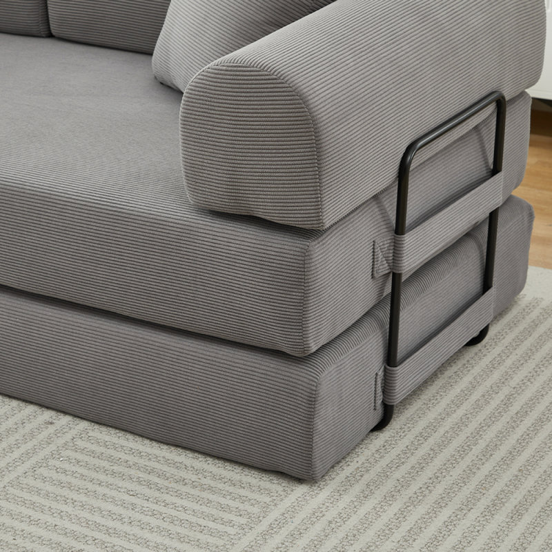 Canapé-lit pliant, canapé-lit convertible de 78,5 po avec 2 coussins, canapé-lit pliant, matelas à ressorts en mousse, canapé-futon pour salon, bureau, appartement