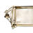 Wild Flower Rectangular Vanity Tray with Textured Handles in Polished Aluminum and Brass
