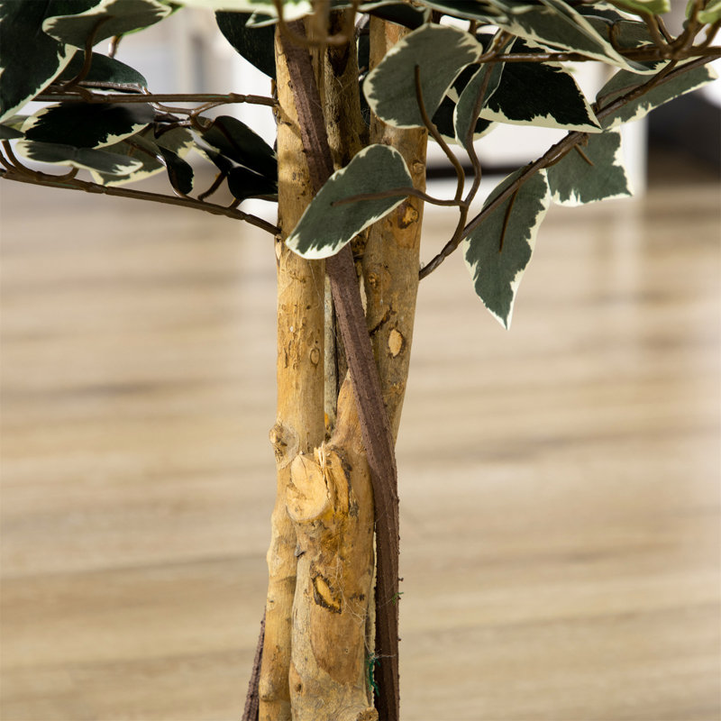 130cm Faux Ficus Tree in Cement Pot