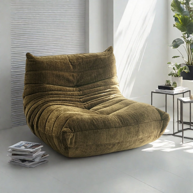 Canapé chenille simple et luxueux, Chenille verte