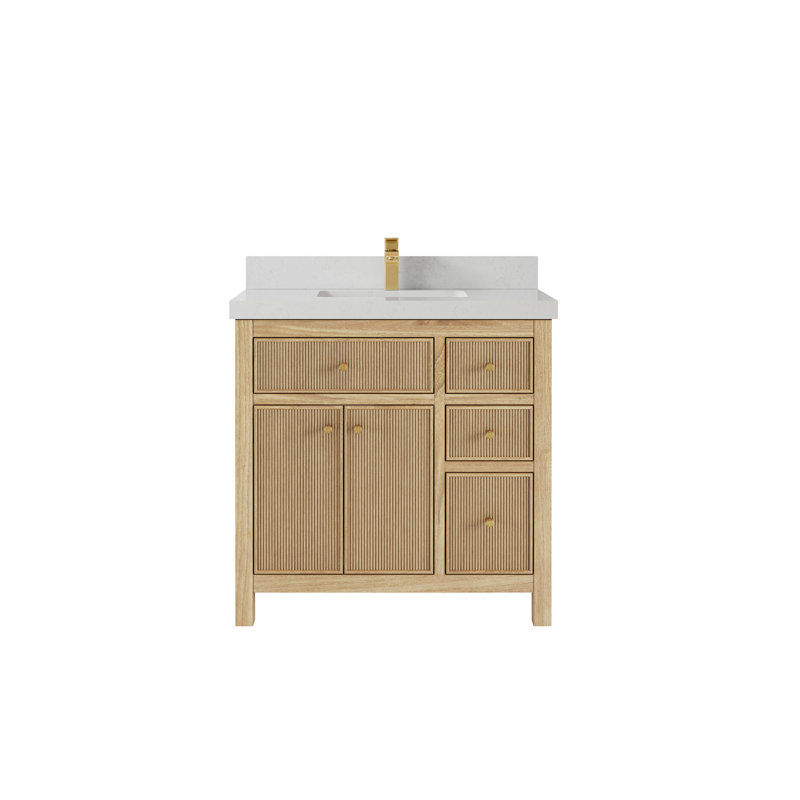Ensemble de meuble-lavabo simple 36 po Winscombe, Quartz de Carrare