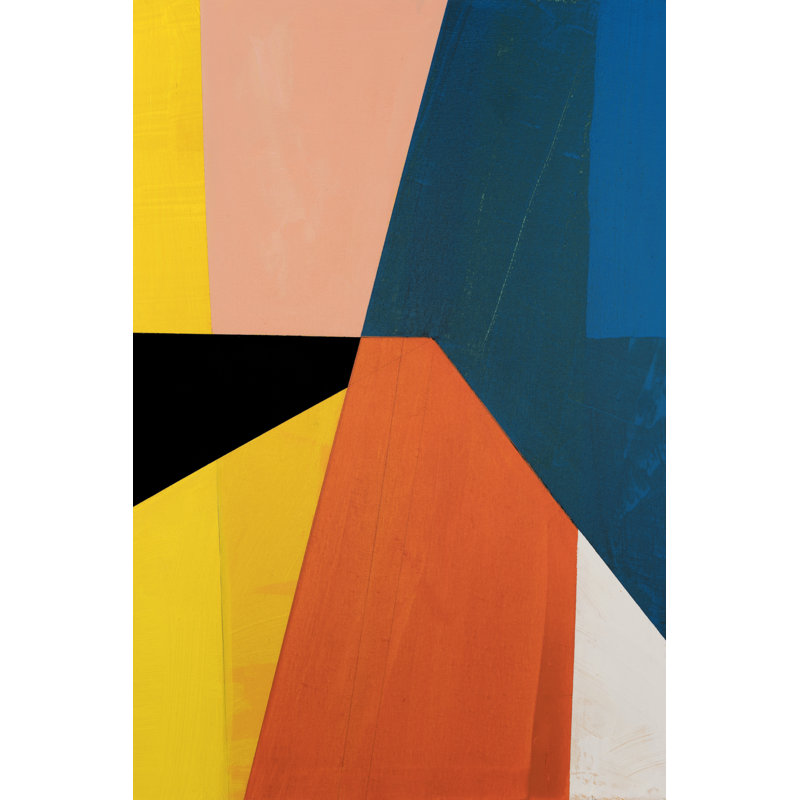 "Modular IV" by Jodi Fuchs Machine-Made Print , 18" H x 12" W, Gold Single Picture Framed, Yes