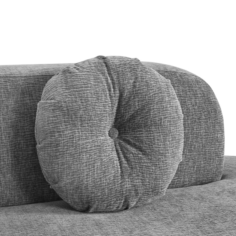 Grey Sectional With High Foam, Chenille Upholstery, And Spacious Seating For 4-5 122'' Extra Large In Upholstery Resilient Foam Core